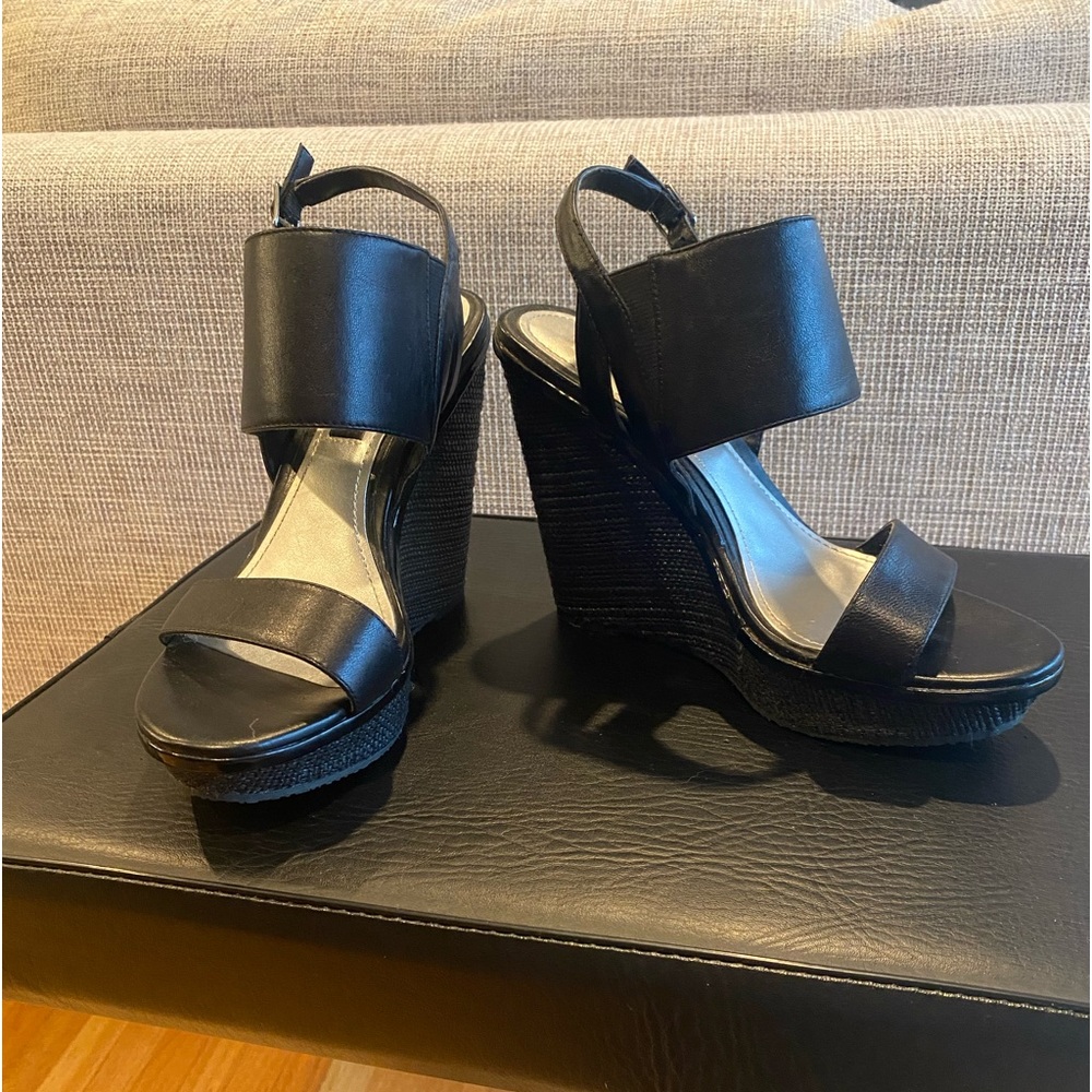 Women’s black wedge heels size 7 - White House black market